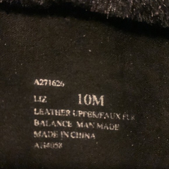 H by Halston Women's Leather Suede Black Boots with Faux Fur Size 10 Wedge - Picture 12 of 12